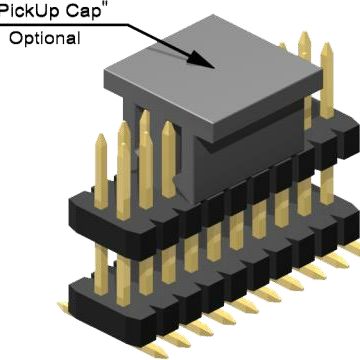 1.00mm Pitch, 2 Row, Vertical, Surface Mount, Header, Board Spacer, 2mm Mating Pin Height, 7.8mm Stack Height, Gold, 34 Contacts