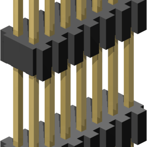 1.27mm Pitch, 2 Row, Vertical, Through Hole, Header, Board Spacer, 3.5mm Mating Pin Height, 14.5mm Stack Height, Gold, 16 Contacts