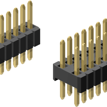 1.27mm Pitch, 1 Row, Vertical, Through Hole, Header, Pin Header, 2.8mm Mating Pin Height, Gold, 8 Contacts
