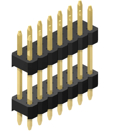 2.54mm Pitch, 2 Row, Vertical, Through Hole, Header, Board Spacer, 3.1mm Mating Pin Height, 15mm Stack Height, Gold, 40 Contacts
