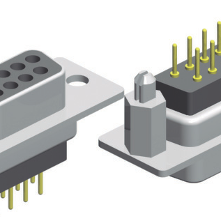 D-Sub, Raised Solder Tail, Straight, Through Hole, 25 Contacts, Female, Tin/Gold, 4-40 UNC Rivet