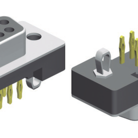 D-Sub, Press-Fit, Straight, Through Hole, 9 Contacts, Female, Tin/Gold, 4-40 UNC Rivet + Board Locks
