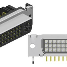 Display Connector, DVI, Analog & Digital, Right Angle, Tin/Gold, White, 29 Contact, Through Hole, Female