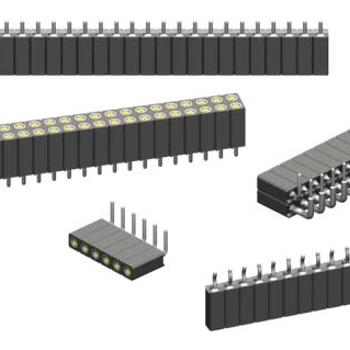 2.54mm Pitch, 1 Row, Horizontal, Through Hole, Socket, Precision Turned Contact, Tin/Gold, 36 Contacts