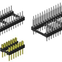 7.62mm Pitch, 2 Row, Vertical, Through Hole, IC Socket, DIP Board Spacer, Tin, 18 Contacts
