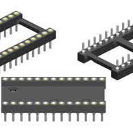 15.24mm Pitch, 2 Row, Vertical, Surface Mount, IC Socket, DIP Package, Closed Frame, Tin/Gold, 40 Contacts