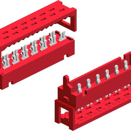 1.27mm Pitch, 2 Row, IDC, Cable Mount, IDC, Mini-Flex, Tin, 12 Contacts