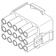 6.35mm Pitch, 3 Row, Straight, Wire Mount, Power to Board, Crimp Connector, 9 Contacts