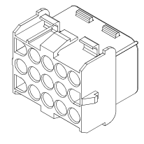 6.35mm Pitch, 3 Row, Straight, Wire Mount, Power to Board, Crimp Connector, 9 Contacts