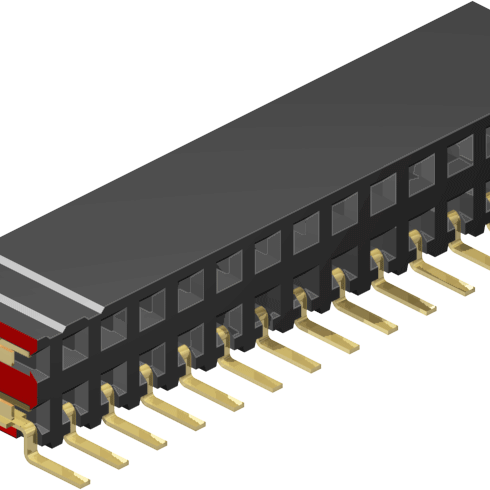 1.27mm Pitch, 2 Row, Horizontal, Surface Mount, Socket, PCB, 3.5mm Socket Height, Gold, 32 Contacts