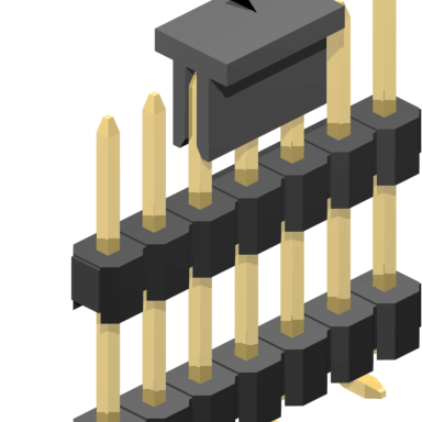 2.54mm Pitch, 1 Row, Vertical, Surface Mount, Header, Board Spacer, 8.8mm Mating Pin Height, Gold, 28 Contacts