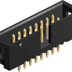 2.54mm Pitch, 2 Row, Horizontal, Through Hole, Header, Box, Shrouded, 6mm Mating Pin Height, Gold, 10 Contacts