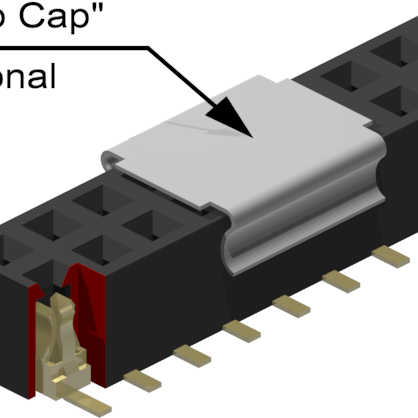 2.54mm Pitch, 2 Row, Vertical, Surface Mount, Socket, PCB, 3.65mm Socket Height, Gold, 16 Contacts