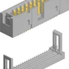 2.54mm Pitch, 2 Row, IDC, Cable Mount, IDC, Shrouded Header, Nickel/Gold, 40 Contacts