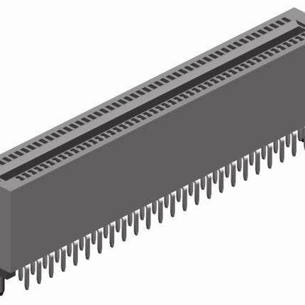 1.27mm Pitch, 2 Row, Vertical, Through Hole, Card Edge, Socket, Tin/Gold, 38 Contacts